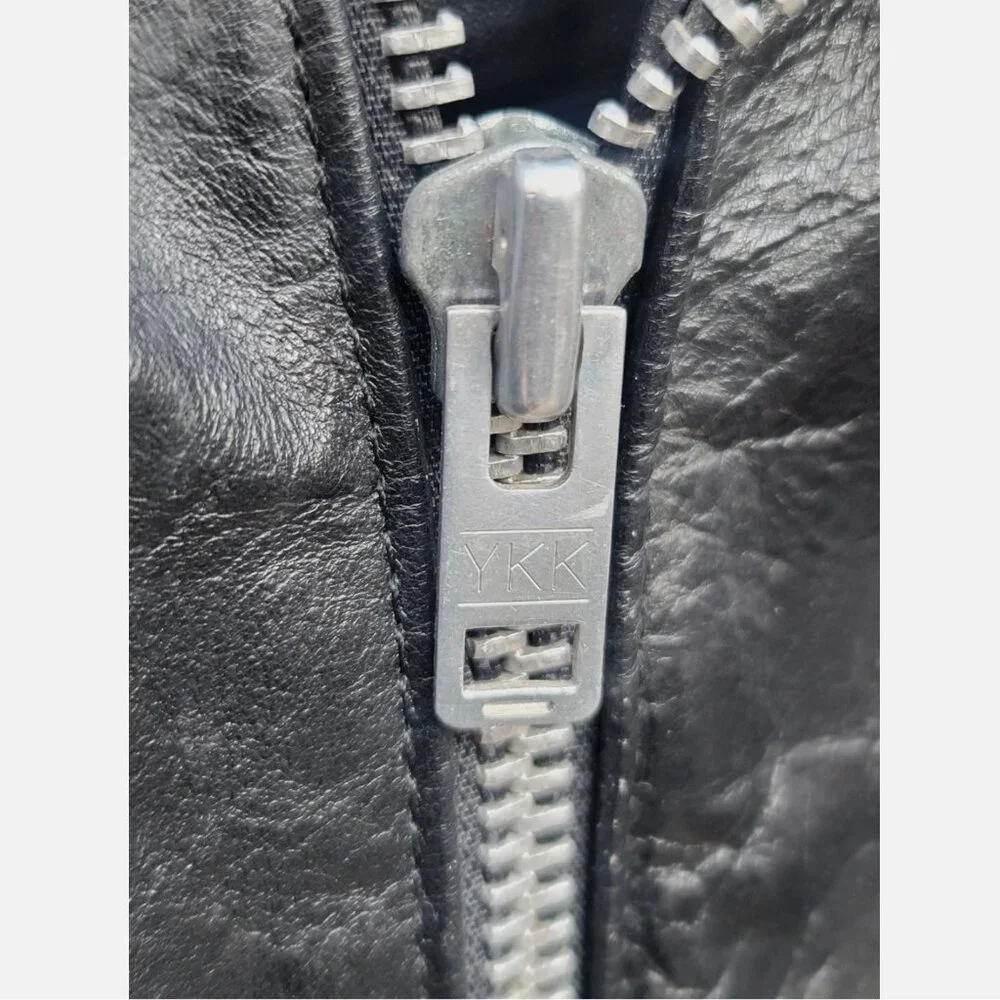 Vintage 1970s Harley Davidson Leather Motorcycle Jacket Men 44 Wool Lining Black - Picture 7 of 16